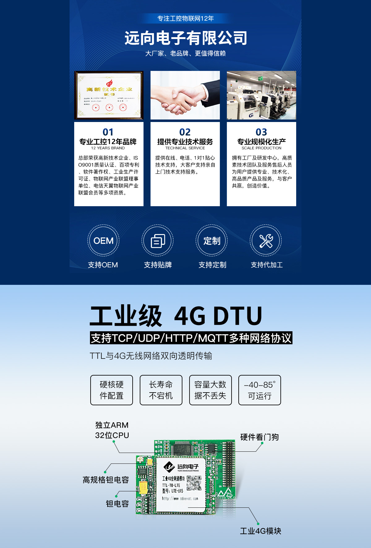 嵌入式4G DTU模块